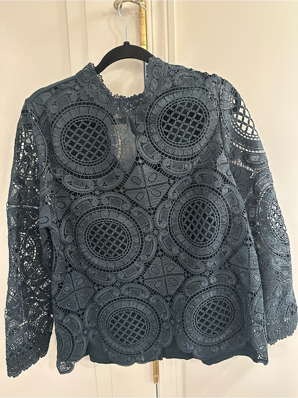 James Coviello for Anthropologie Laced Medallion blouse